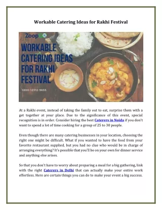 Workable Catering Ideas for Rakhi Festival