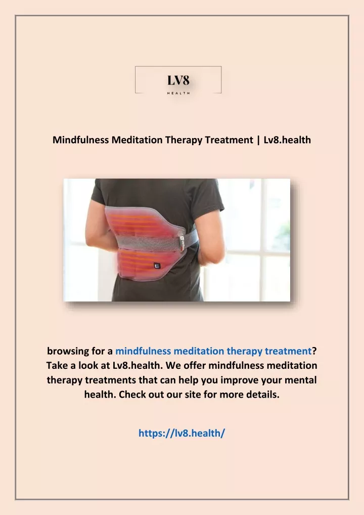 mindfulness meditation therapy treatment