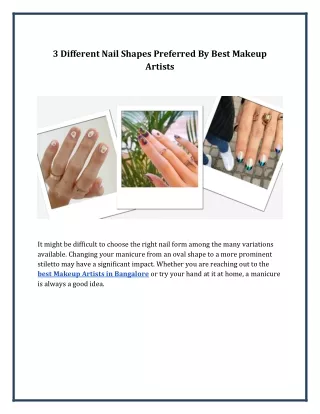 3 Different Nail Shapes preferred by best Makeup Artists