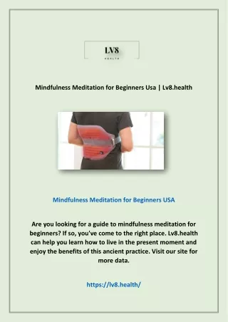 Mindfulness Meditation for Beginners Usa | Lv8.health