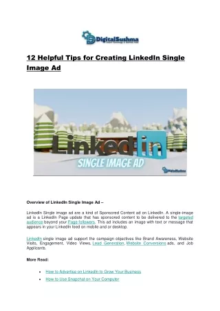 12 Helpful Tips for Creating LinkedIn Single Image Ad