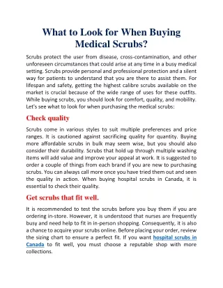 What to look for when buying medical scrubs
