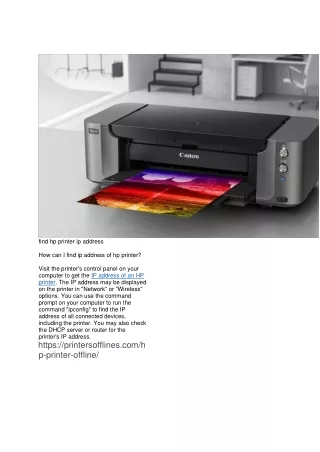 find hp printer ip address how can i find