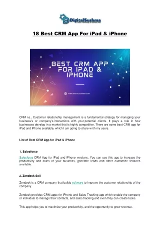 18 Best CRM App For iPad & iPhone