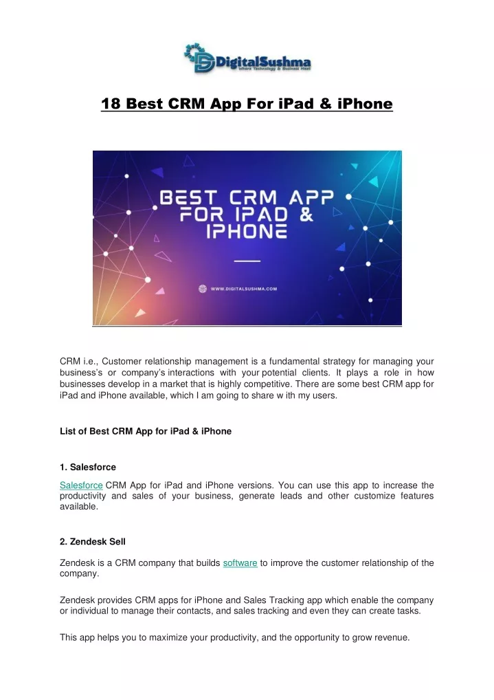 18 best crm app for ipad iphone