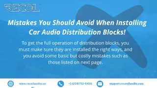 Car Audio Power Distribution Block