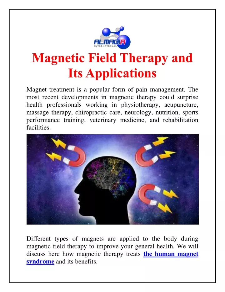 magnetic field therapy and its applications