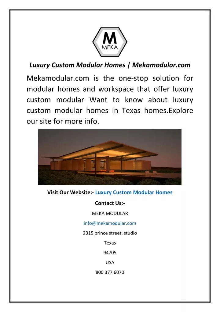 luxury custom modular homes mekamodular com