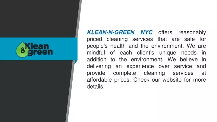 klean n green nyc offers reasonably priced