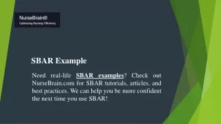 SBAR Example  NurseBrain.com