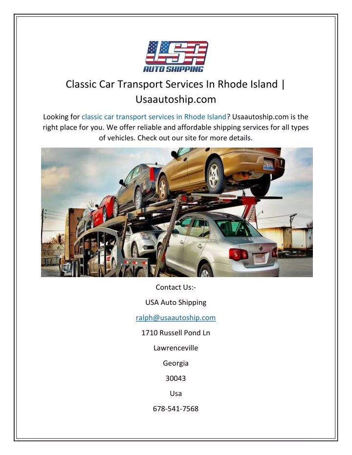 classic car transport services in rhode island