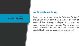 Car Hire Dalaman Turkey  Dalamanhirecars.com