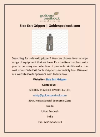 side exit gripper goldenpeakock com