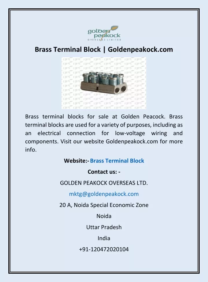 brass terminal block goldenpeakock com