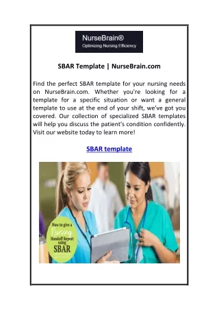 SBAR Template NurseBrain.com