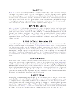 BAPE US
