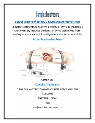 Latest Lvad Technology | Complextreatments.com