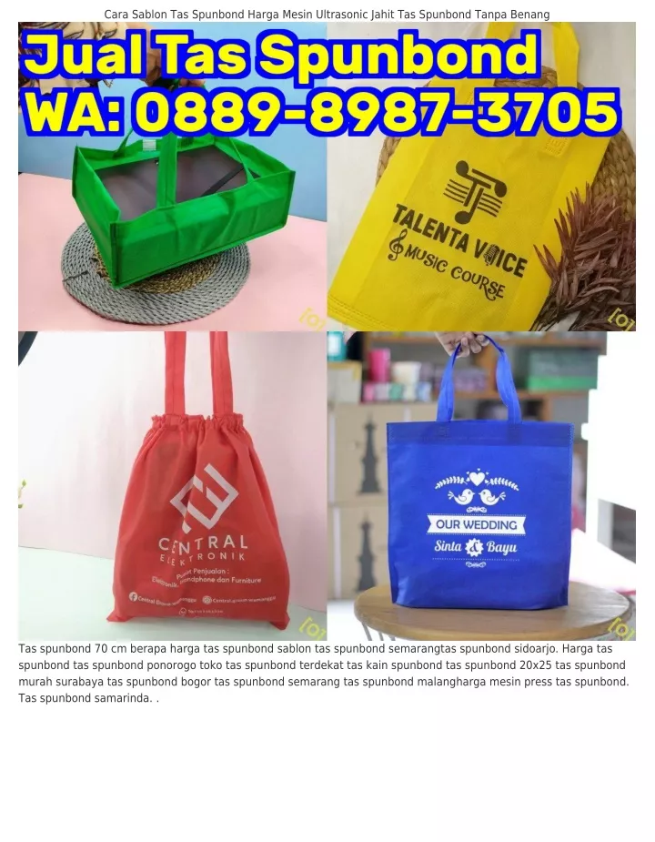 cara sablon tas spunbond harga mesin ultrasonic