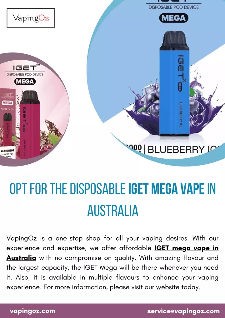 opt for the disposable iget mega vape in australia