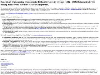 Chiropractic Billing Services in Oregon