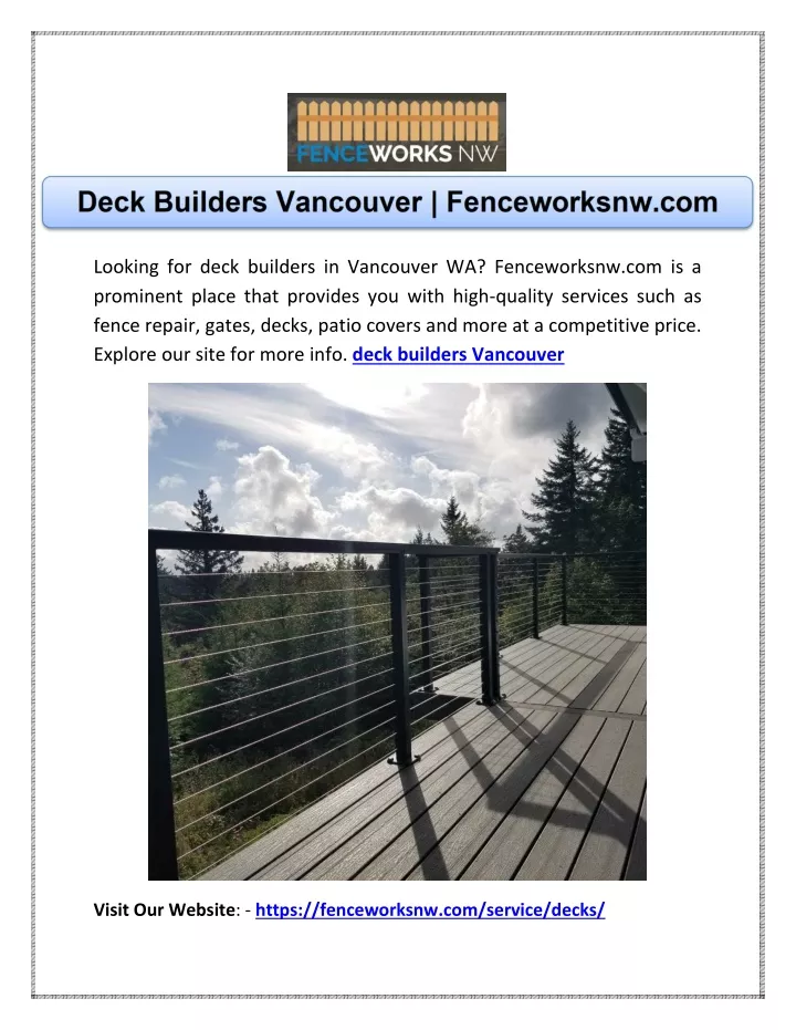 looking for deck builders in vancouver