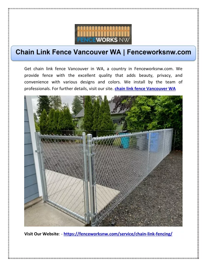 get chain link fence vancouver in wa a country