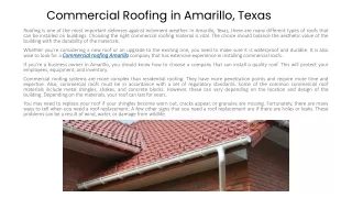 Commercial Roofing in Amarillo, Texas
