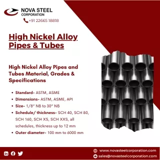 High Nickel Alloy | Large Diameter Pipe  | S355 pipes - Nova Steel Corporation