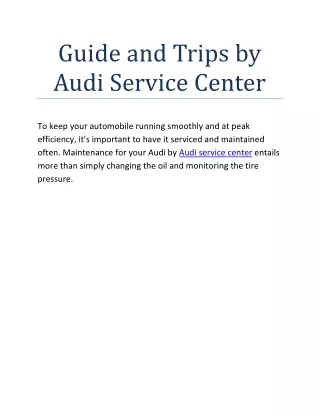 Guide and Trips by Audi Service Cente1