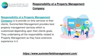 Responsibility of a Property Management Company