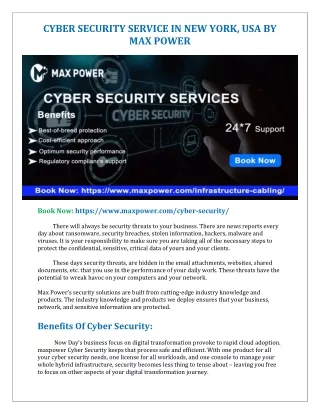 Cyber Security Service in New Jersey | Maxpower
