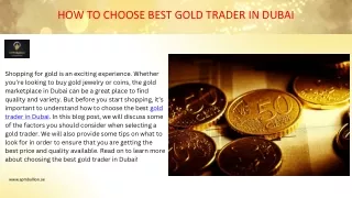 how to choose best gold trader in dubai