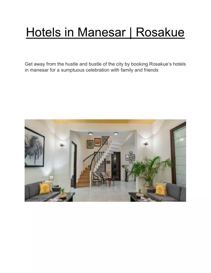 hotels in manesar rosakue