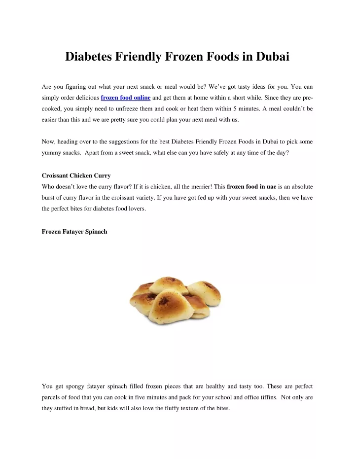 diabetes friendly frozen foods in dubai