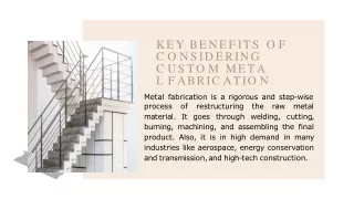 Key Benefits of Considering Custom Metal Fabrication