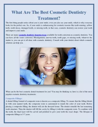 What Are The Best Cosmetic Dentistry Treatment?