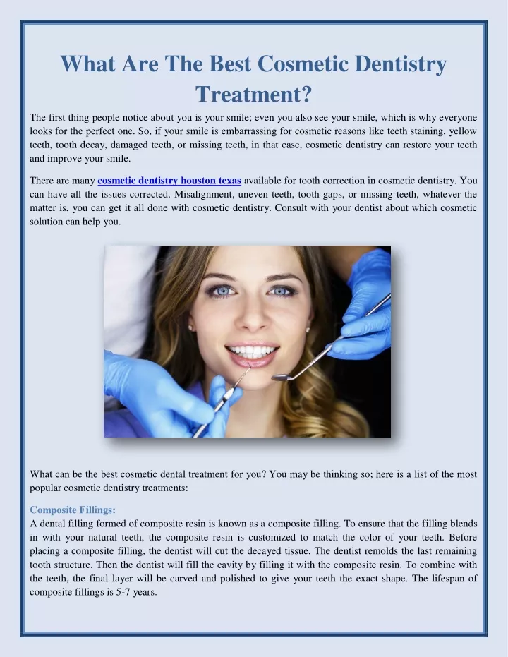 what are the best cosmetic dentistry treatment