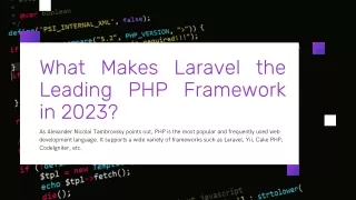 Laravel the Leading PHP Framework