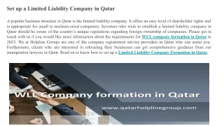 wll company formation in qatar