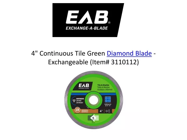 4 continuous tile green diamond blade exchangeable item 3110112