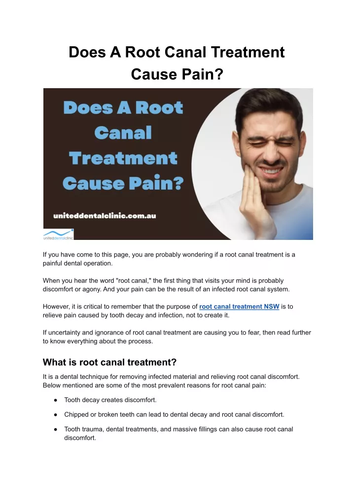 does a root canal treatment cause pain