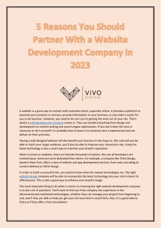Website Development Trends You Should Know | ViVO Digital