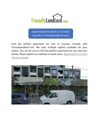 Apartments for Rent in Toronto Canada | Friendlylandlord.com