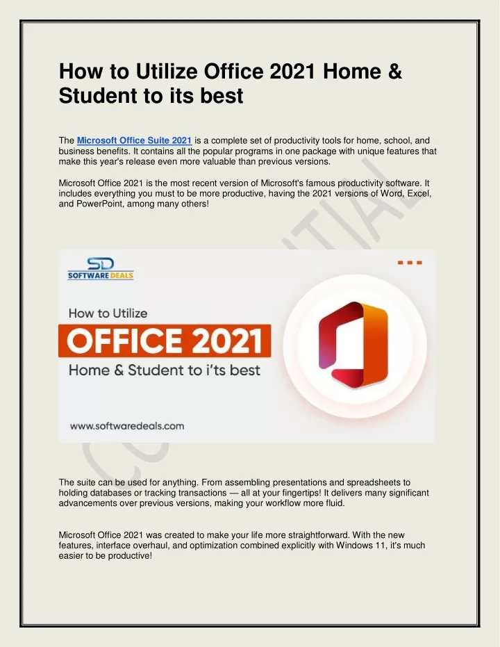 how to utilize office 2021 home student