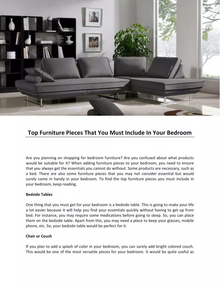 top furniture pieces that you must include