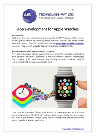 app development for apple watches app development