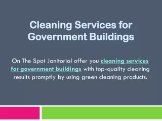 Cleaning Services for Government Buildings