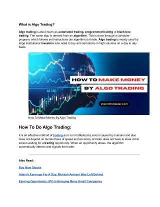 How To Make Money By Algo Trading