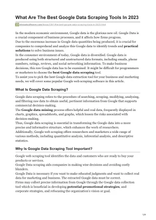 what are the best google data scraping tools