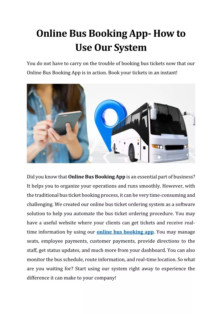 online bus booking app how to use our system